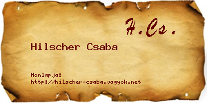 Hilscher Csaba névjegykártya